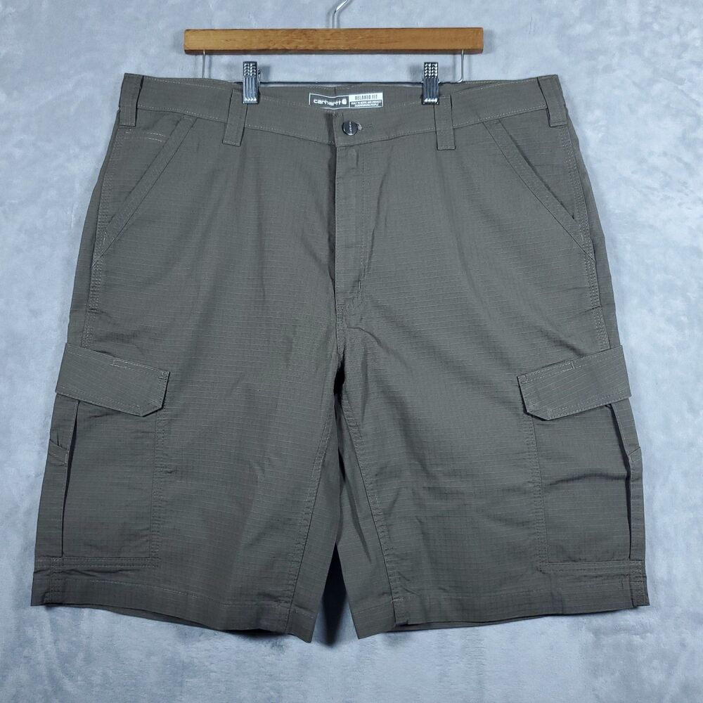 Carhartt Force Ripstop Cargo Work Shorts Men’s 40 Relaxed Fit Brown Khaki